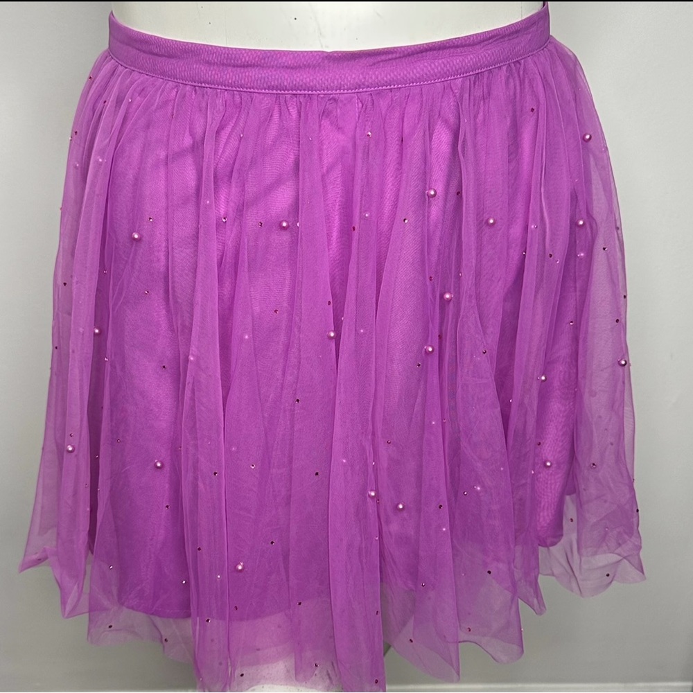 Pearl tulle mini skirt